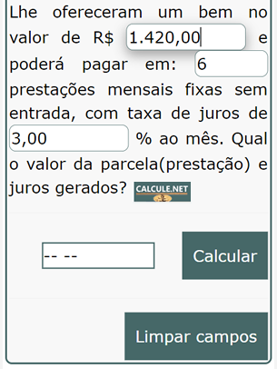 Clique em Calcular Clique em Calcular