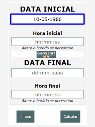 Digite a data inicial