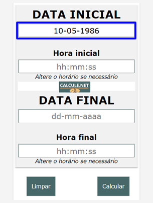 Calculadora de dias entre datas [Cálculo calendário] 