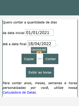 Período de datas Período de datas