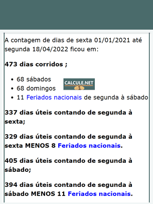 Resultado da contagem