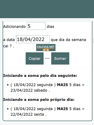 Somar dias a uma data