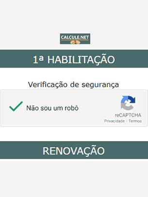 Clique em 1ª habilitação ou renovação