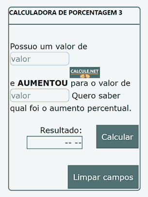 Selecione a Calculadora de Porcentagem que necessita