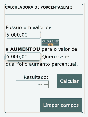 Preencha o segundo campo da Calculadora de porcentagem