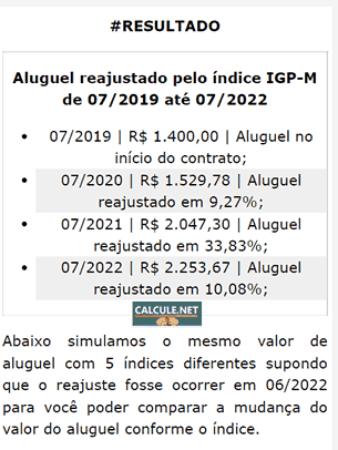 Clique em calcular e obtenha o resultado