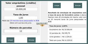 Simulador de Empréstimo - Calcule.net
