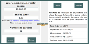 Simulador de Empréstimo | Calcule.net