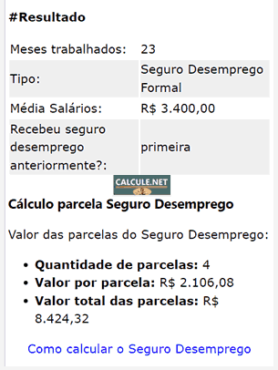 Cálculo Seguro Desemprego concluído, veja o valor e quantidade de parcelas