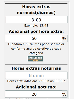 Horas extras normais e adicional de hora extra Horas extras normais e adicional de hora extra