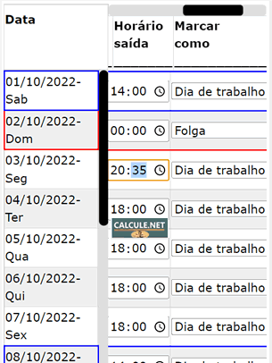 Altere na folha de ponto os horários de saída nos dias que fez hora extra e clique em calcular hora extra