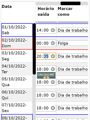 Altere na folha de ponto os horários de saída nos dias que fez hora extra e clique em calcular hora extra Altere na folha de ponto os horários de saída nos dias que fez hora extra e clique em calcular hora extra