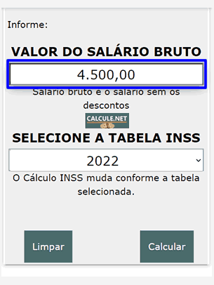 Insira o valor que quer calcular