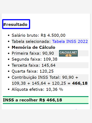 Visualize o desconto por faixa e o total à recolher Visualize o desconto por faixa e o total à recolher