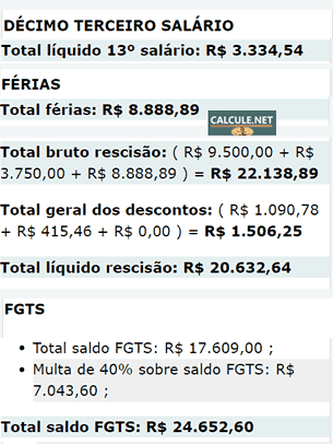 Veja o restante do detalhamento