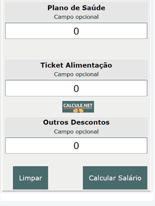 Clique em Calcular salário ou Limpar